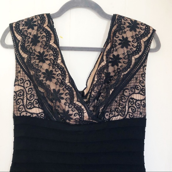 Adrianna Papell Black Cocktail Lace Top Dress - Picture 3 of 5